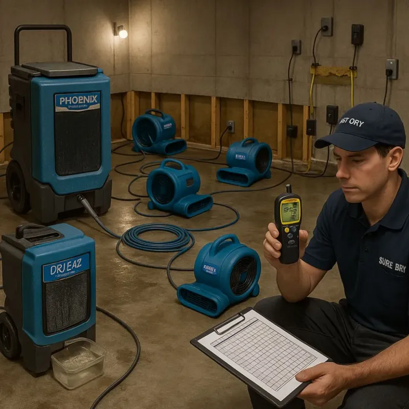 Structural Drying and Dehumidification process in DeMotte, IN